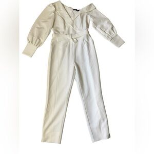 Lavish Alice Off-Shoulder White Jumpsuit